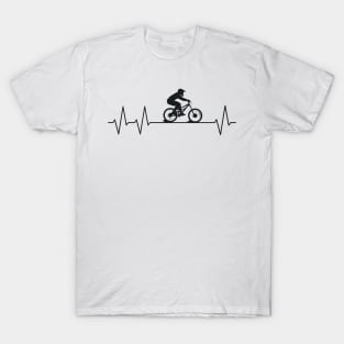 Downhill Pulse Biker Heartbeat Mountain Biking MTB T-Shirt